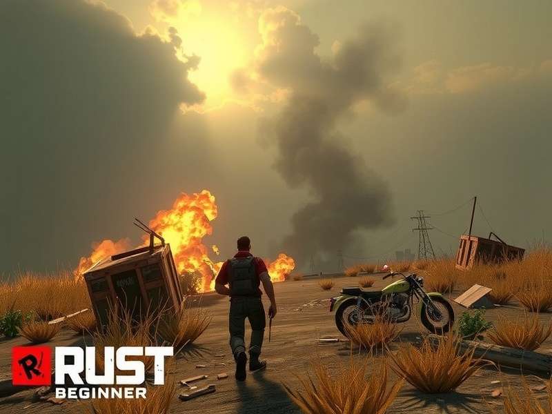 Rust gameplay beginner gathering resources with stone tools