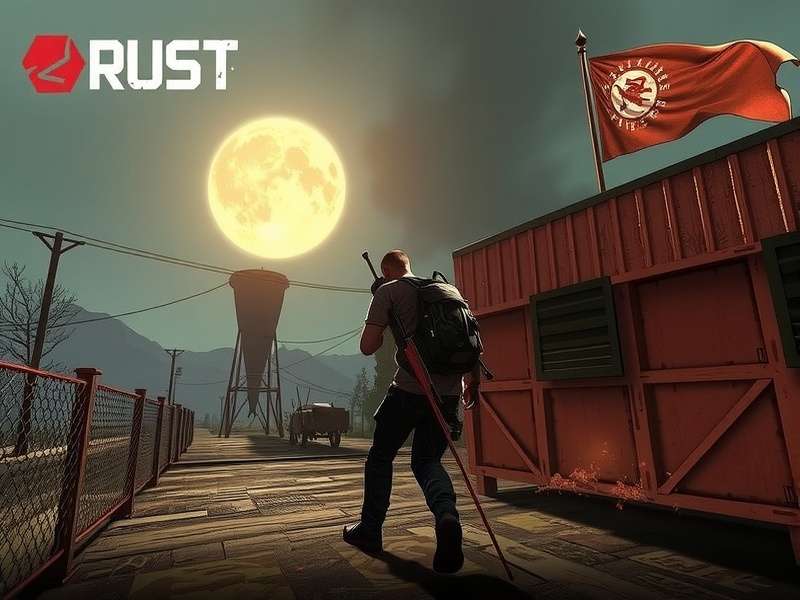 Rust Game Screenshot - Player building a base in wilderness