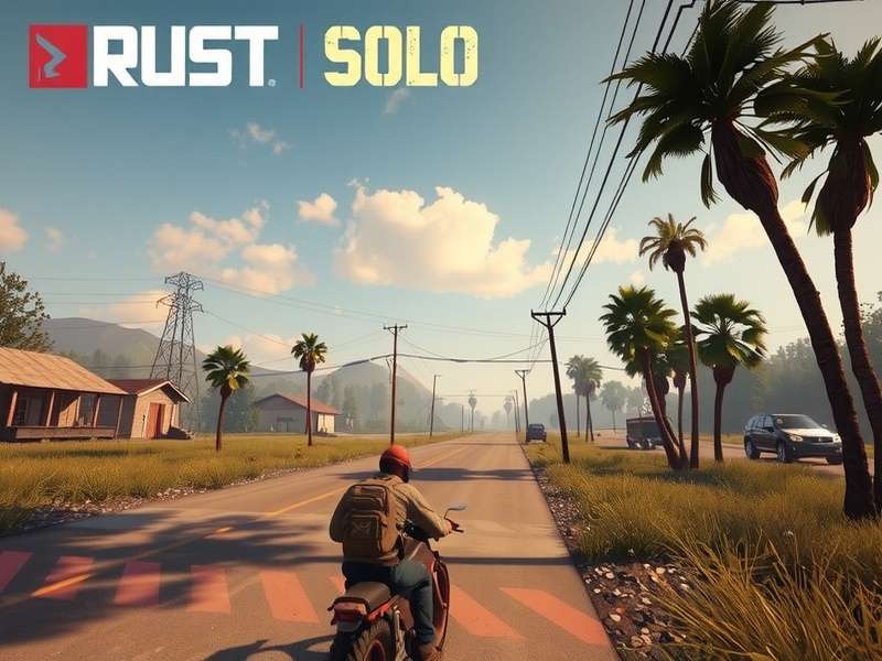 A well-hidden solo player base in Rust, camouflaged among rocks and trees