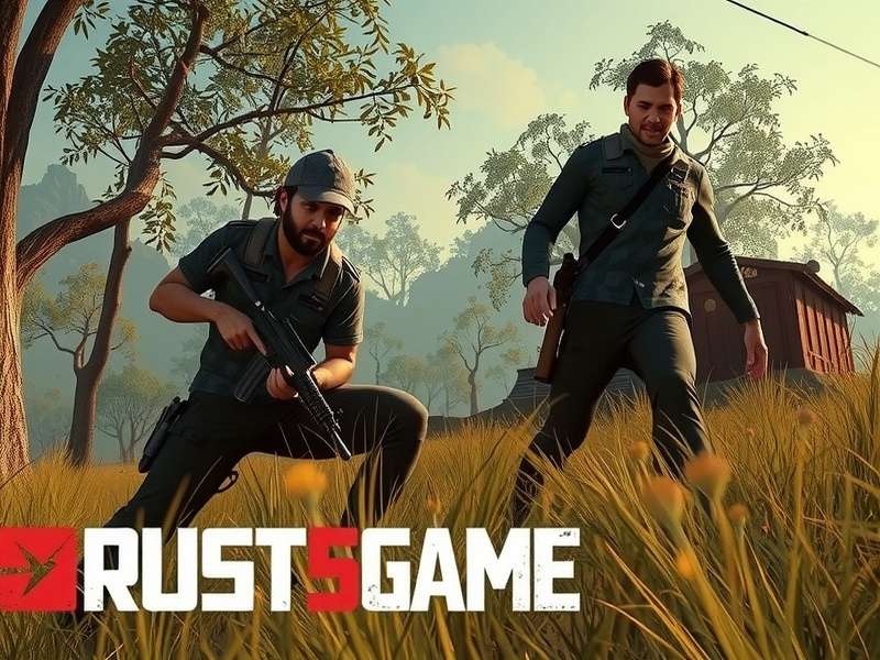 Rust Game PS5 gameplay screenshot showing base building and survival elements