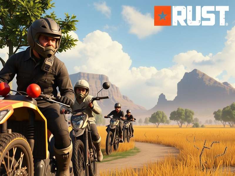 Rust Game PS5 Release Concept Art showing console gameplay
