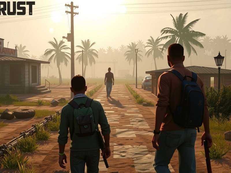 Rust Xbox gameplay screenshot showing a player building a base in a forest