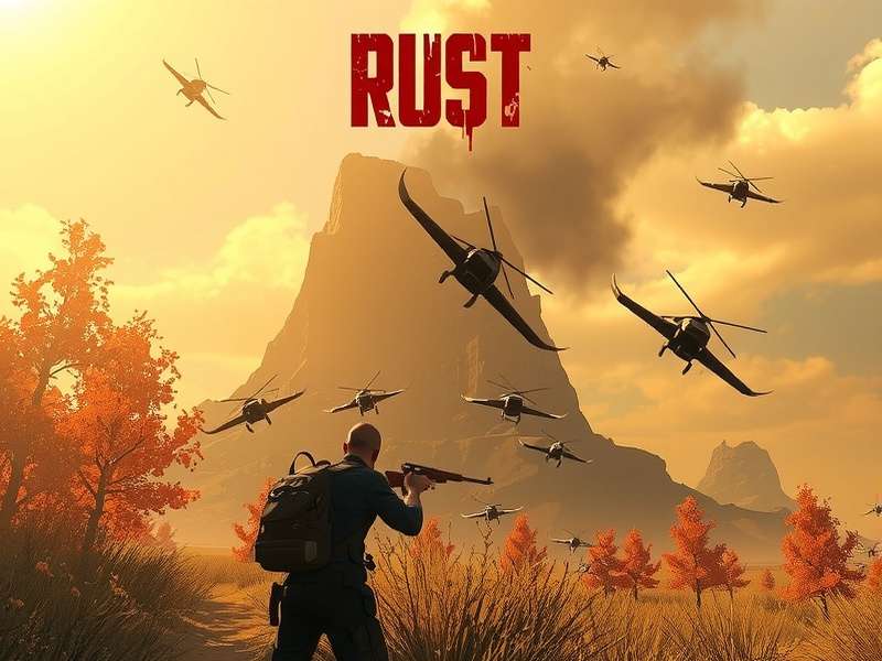 Rust Game world map showing biomes and monuments