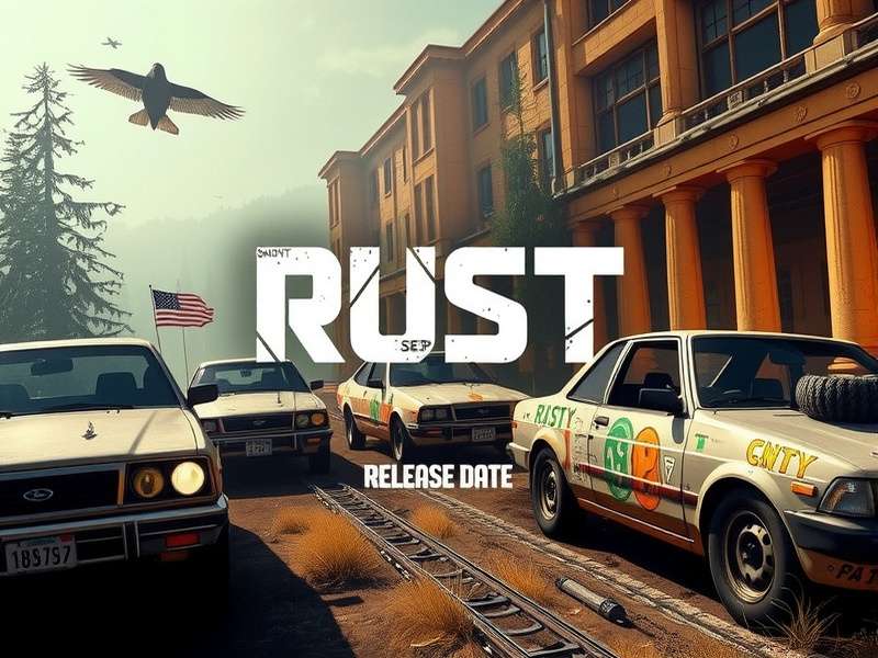 Rust Game Release Timeline Infographic showing development milestones from 2013 to present