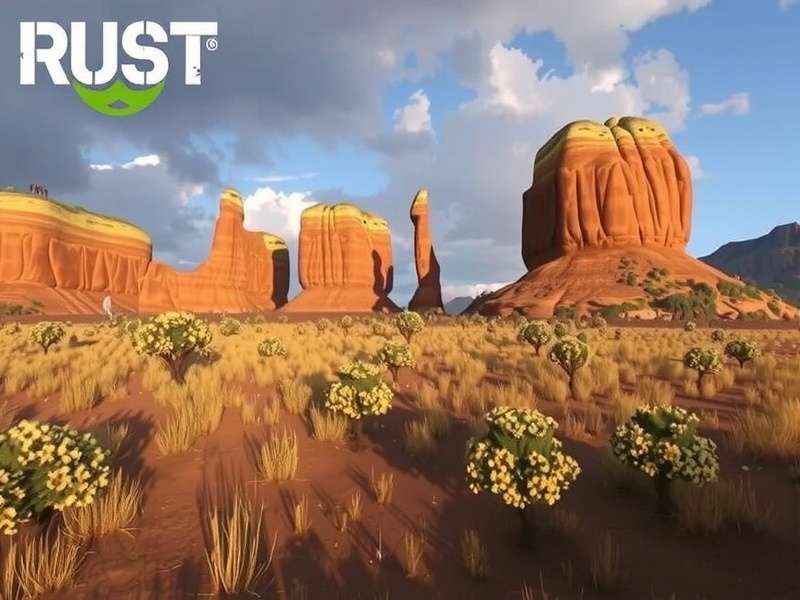 Rust gameplay showing players in a firefight near a base