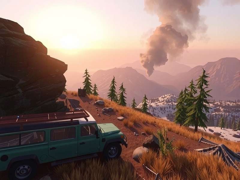 A player overlooking a vast Rust landscape with a base in the distance