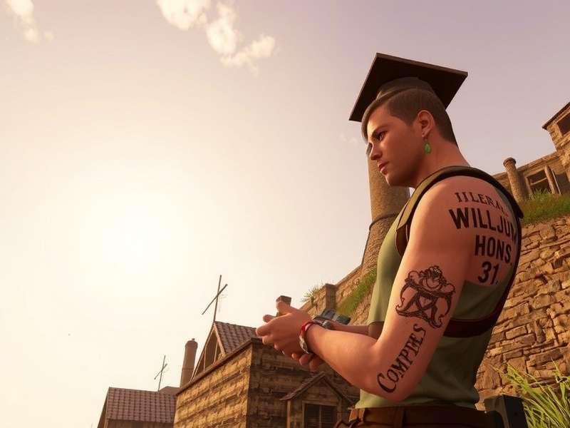 Rust gameplay screenshot featuring a player in a detailed base overlooking a forest