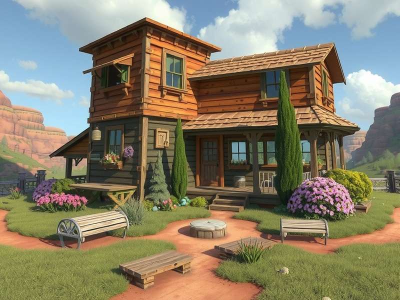 Rust gameplay example showing a player building a base in a forest