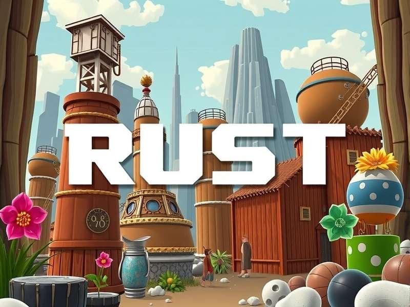 Rust gameplay showing base building and player interaction