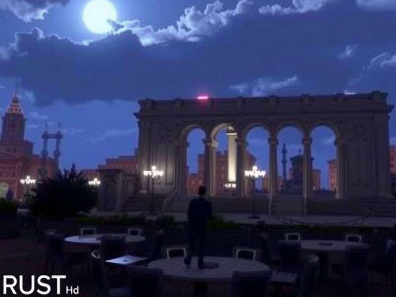 A tense Rust raid scenario at night, showcasing base defense and player tactics