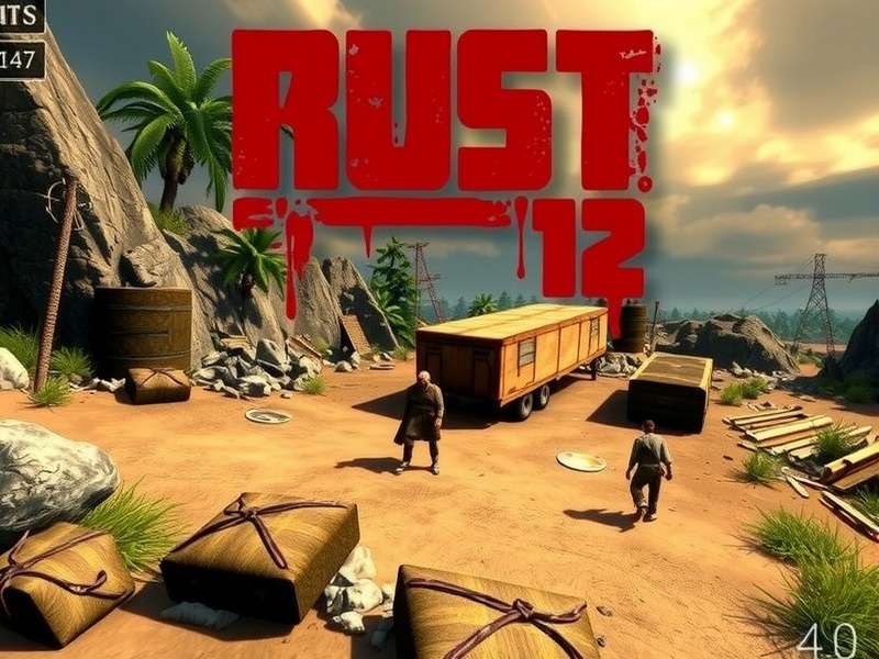 Rust PC Gameplay showing base building and survival action