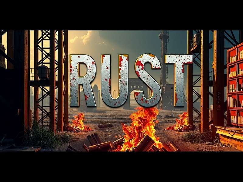 Rust Game Latest Version – a survivor aiming a weapon in a post-apocalyptic landscape with a massive missile silo in the background