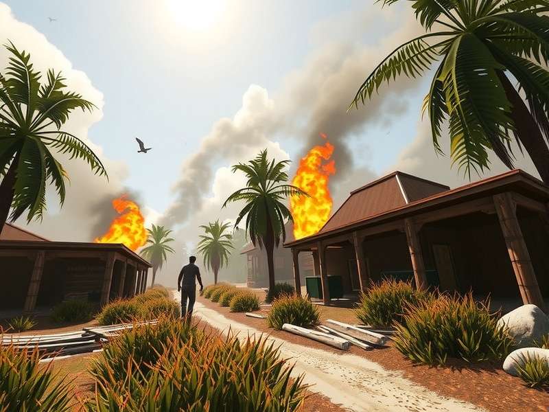 Rust Gameplay PC Raid – strategic raiding scene with bases and weapons